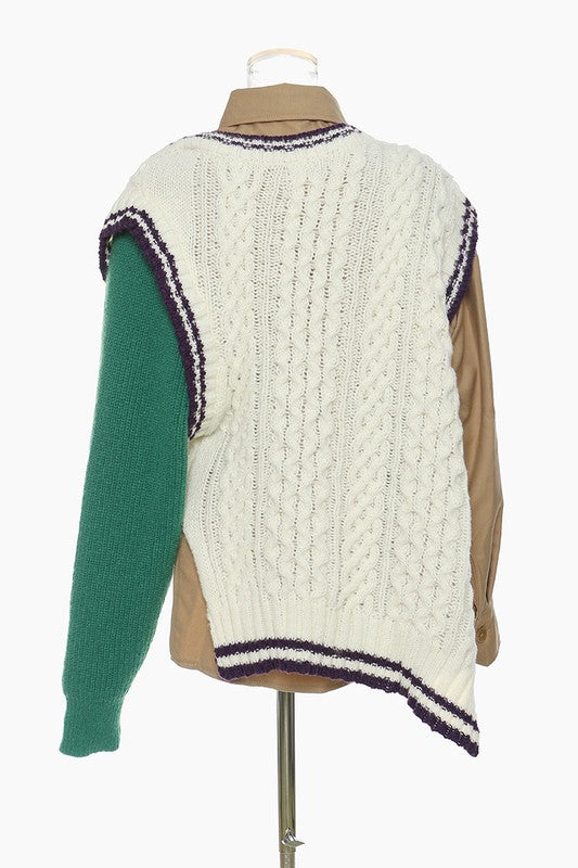 SEXY FAHION TWO TONE SWESTER