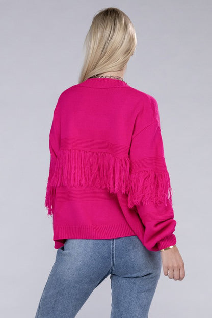 Tassel Open Cardigan