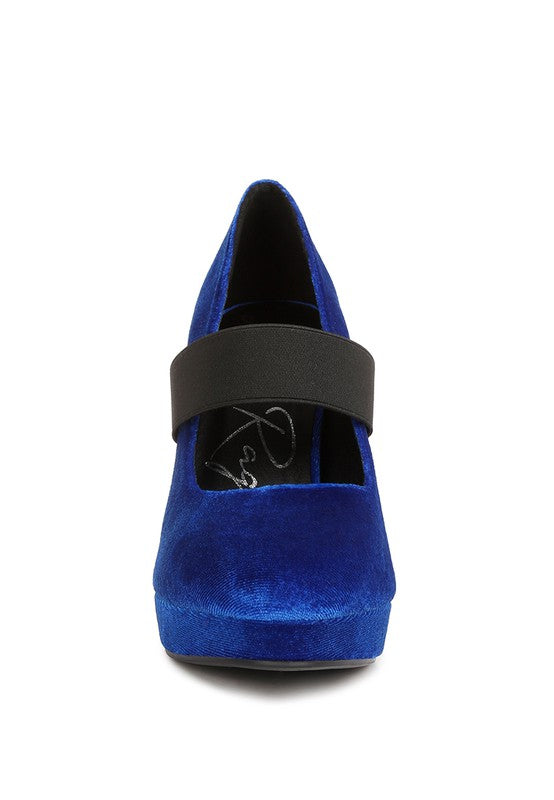 Krause High Block Heel Velvet Pumps