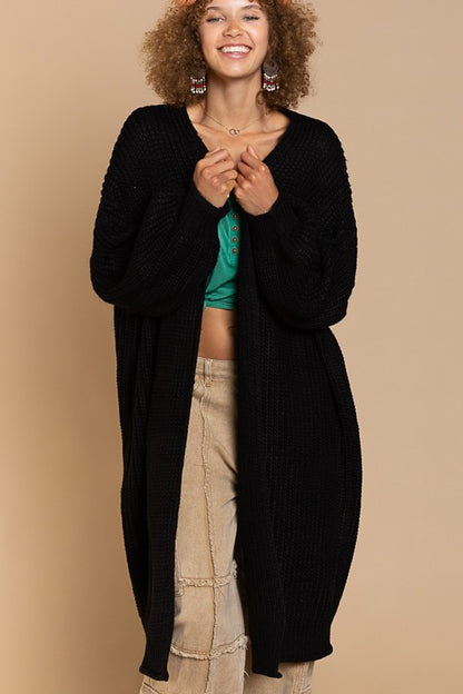 Timeless Maxi Cardigan with Balloon Sleeves