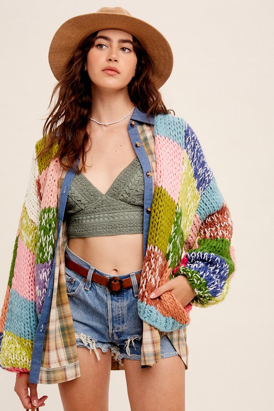 Within Colors Heavy Bold Sweater Cardigan