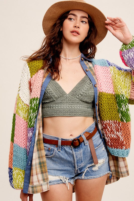 Within Colors Heavy Bold Sweater Cardigan