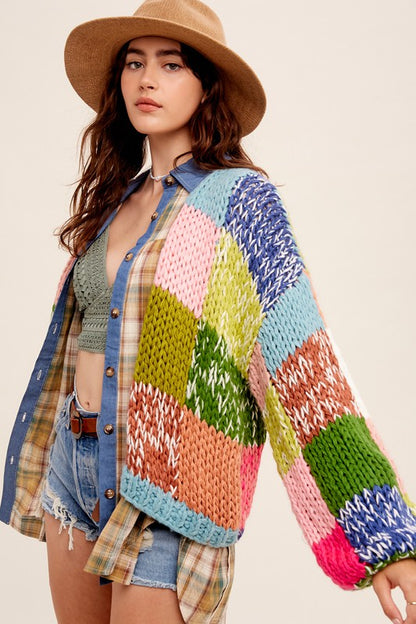 Within Colors Heavy Bold Sweater Cardigan