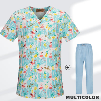 High Quality Cartoon Printing Working Scrubs