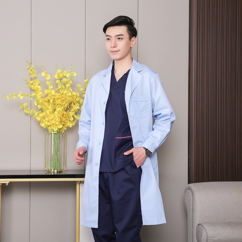 Doctors and Nurses Long Sleeve Blue Lab Coat