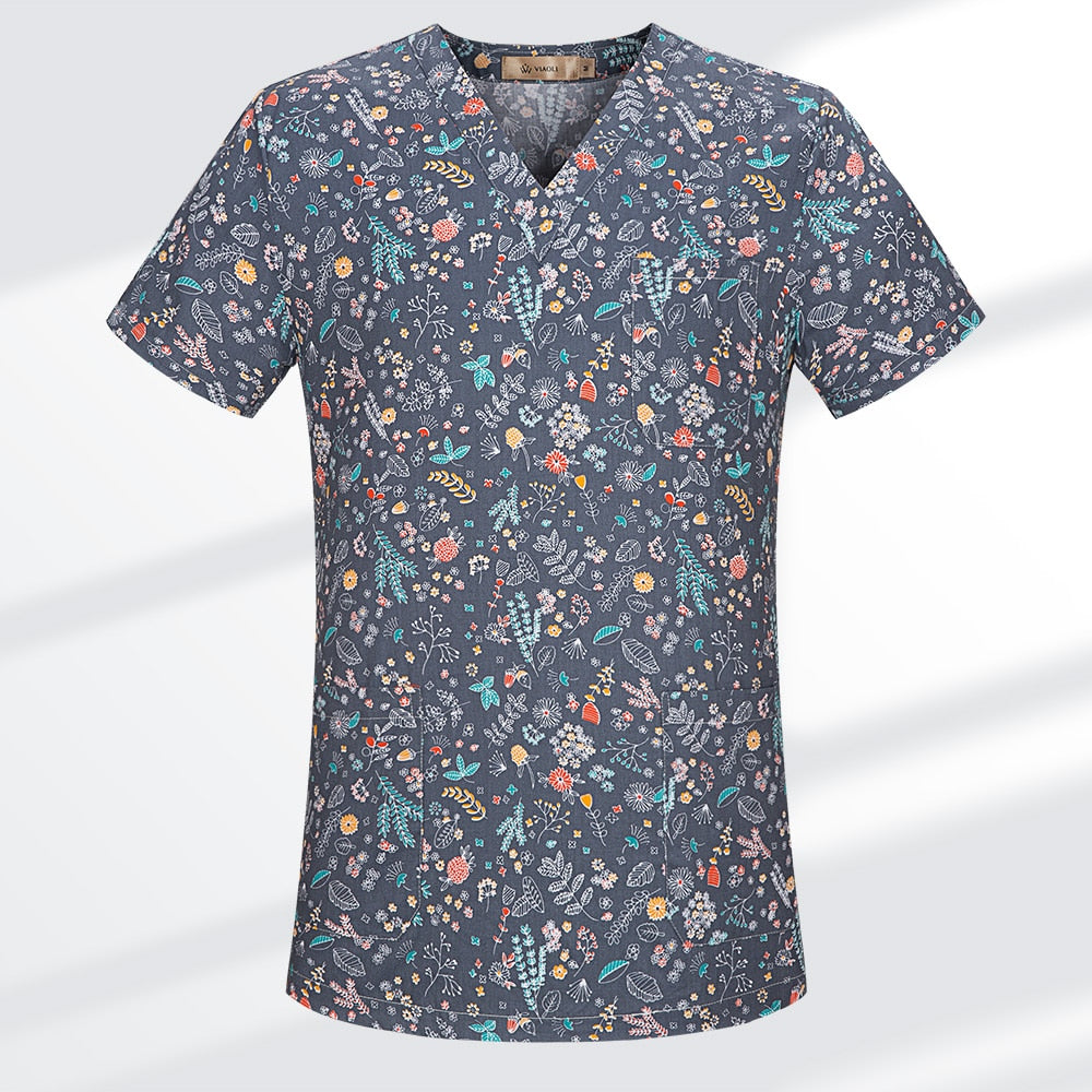 High Quality Cartoon Printing Working Scrubs