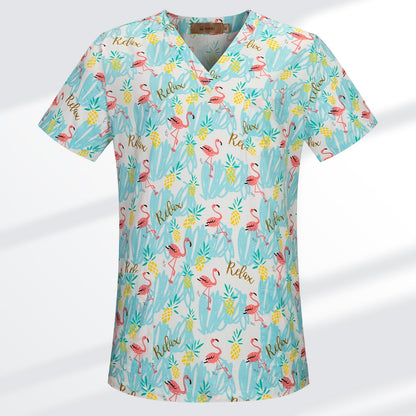 High Quality Cartoon Printing Working Scrubs