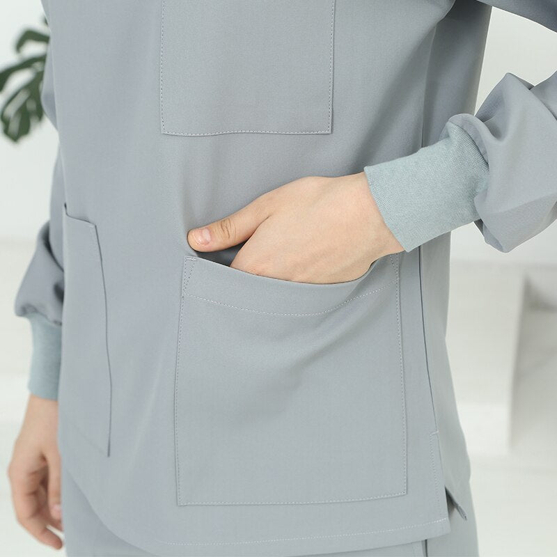 Grey Scrub Uniform Women Nursing Scrubs Set - My Store