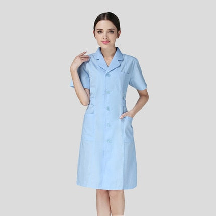 Nurse short sleeve white lab coat