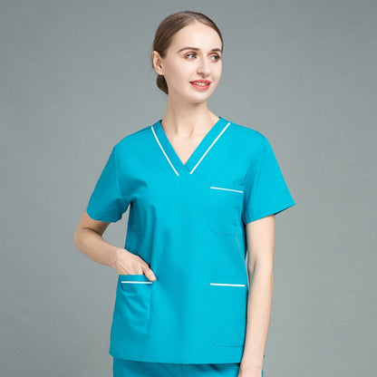 Short Sleeve V Neck + Pants Medical Uniform - My Store