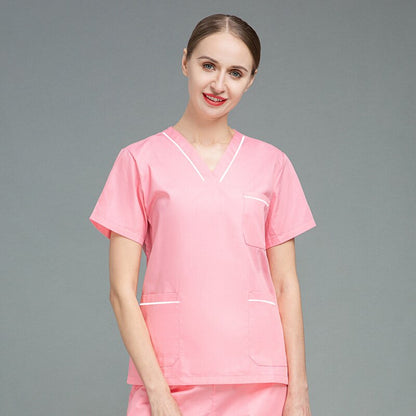 Short Sleeve V Neck + Pants Medical Uniform - My Store