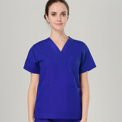 Short Sleeve Scrub Top Workwear Cotton Doctor Costume Scrubs