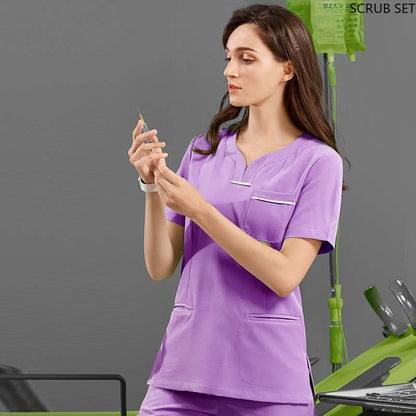 Stretching Medical Quick Dry Doctor Short Sleeve Scrubs