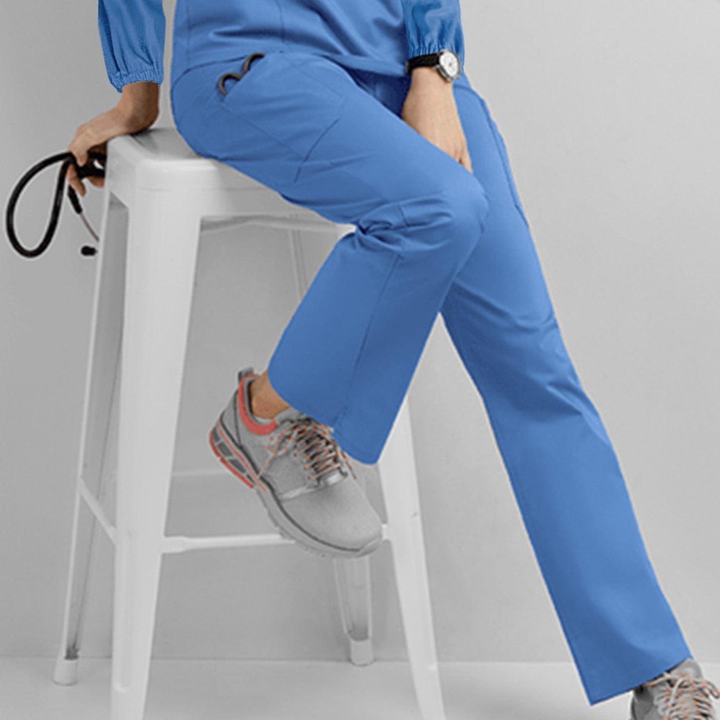 Nurse High Waist Uniform Casual Pants Scrub Uniform