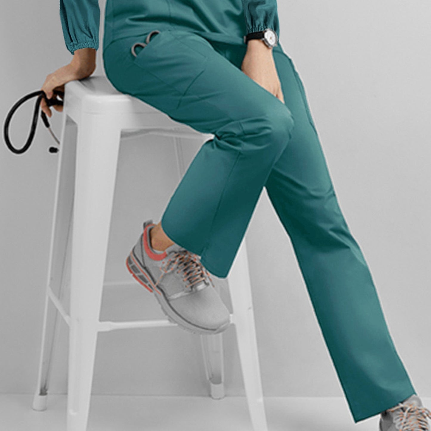 Nurse High Waist Uniform Casual Pants Scrub Uniform