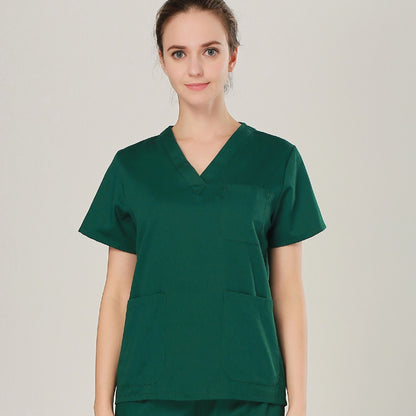 Short Sleeve Scrub Top Workwear Cotton Doctor Costume Scrubs