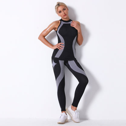 Seamless Knitted Striped Sports Yoga Wear - My Store